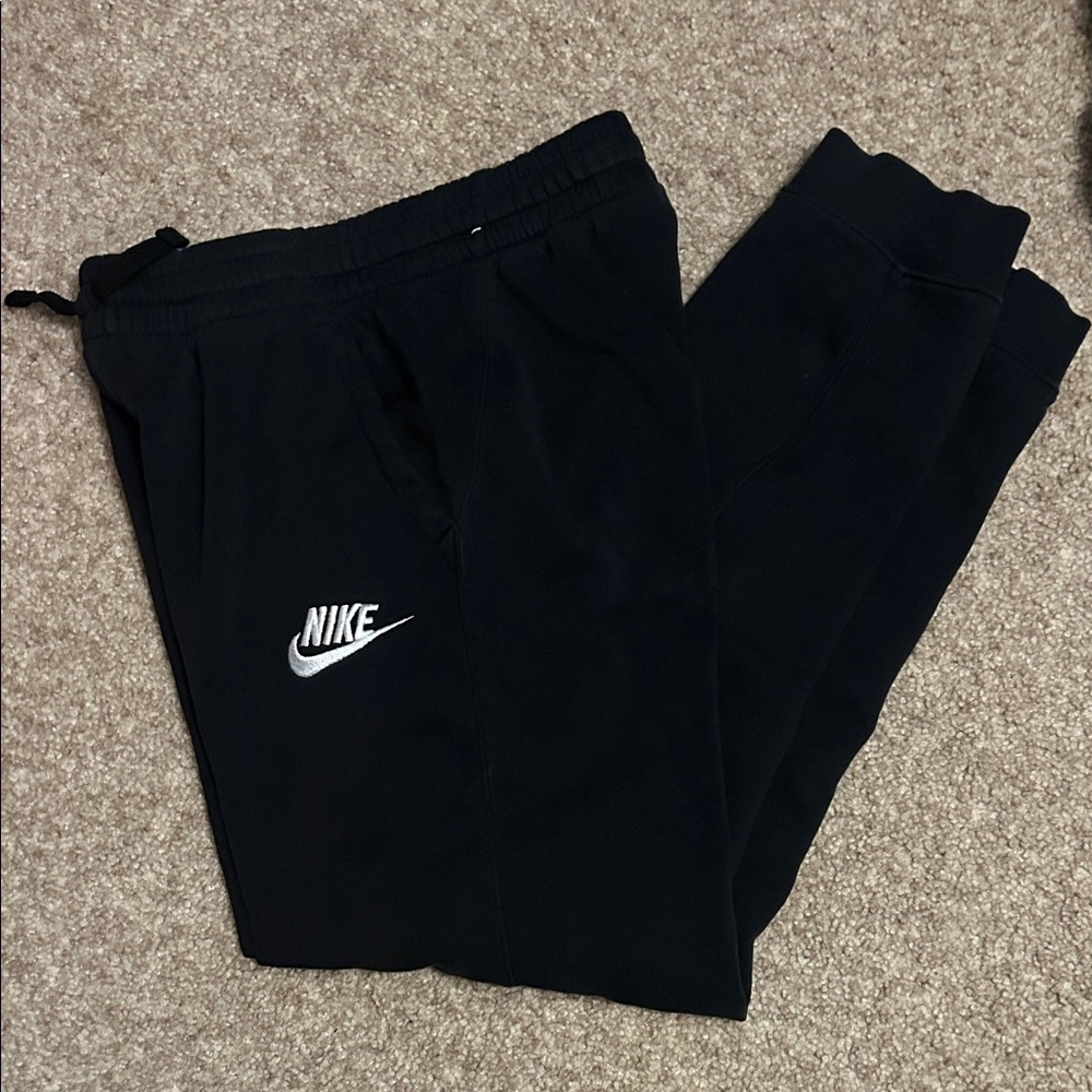 Nike Boys Black Joggers with White Logo